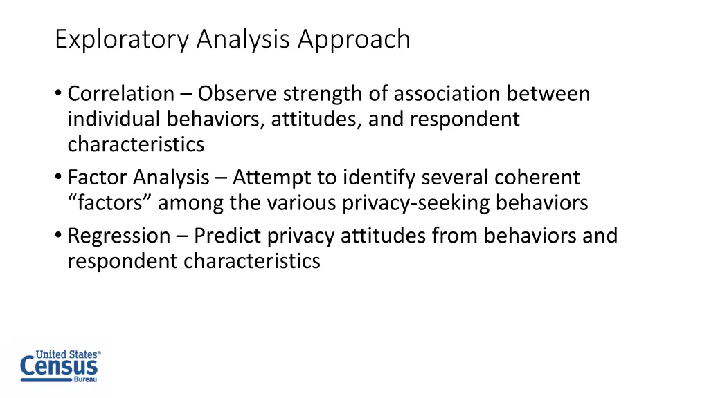 exploratory analysis approach