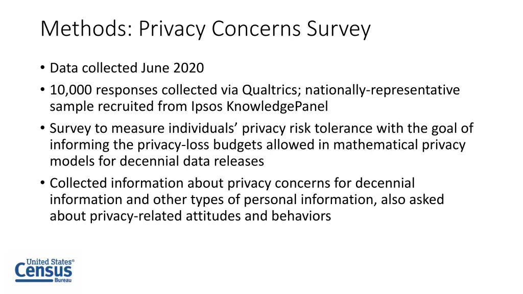 methods privacy concerns survey