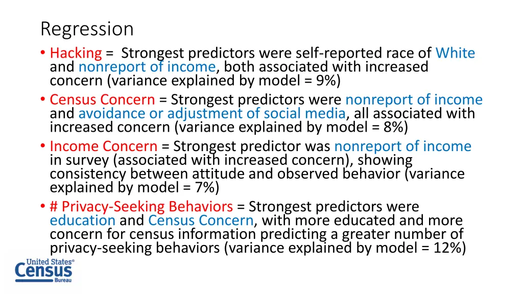 regression hacking strongest predictors were self