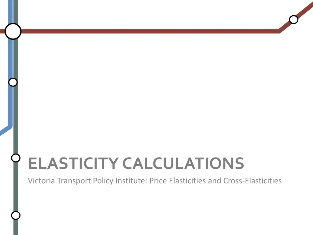 elasticity calculations victoria transport policy