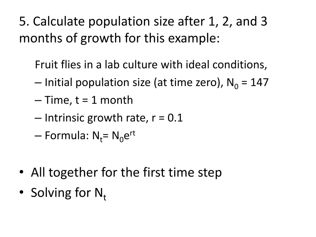 5 calculate population size after