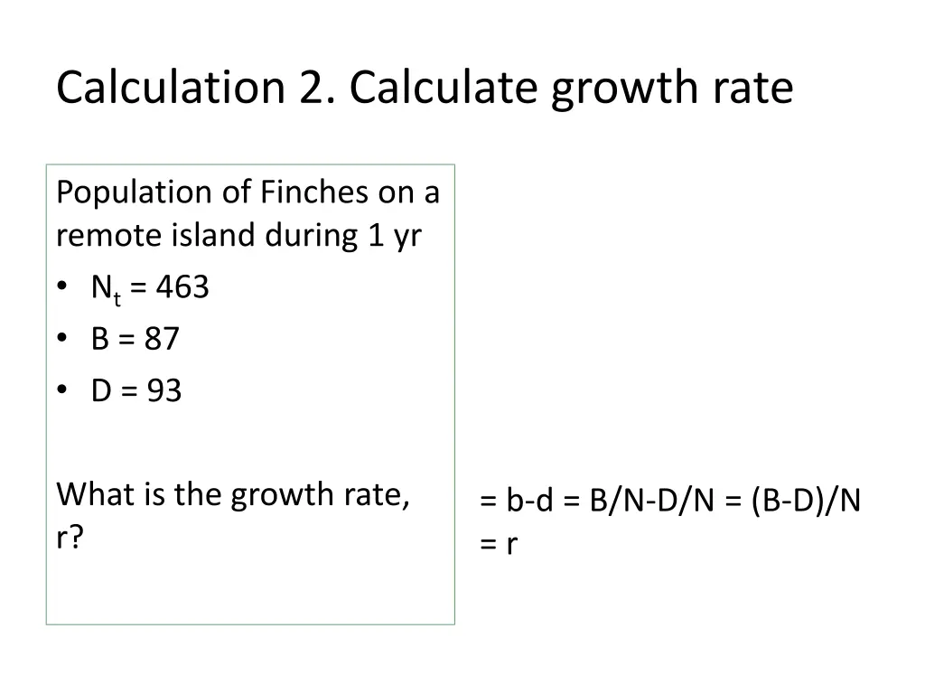 calculation 2 calculate growth rate