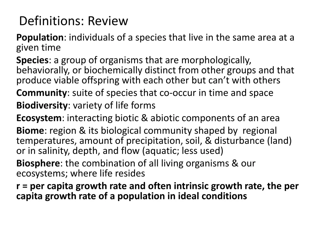 definitions review population individuals