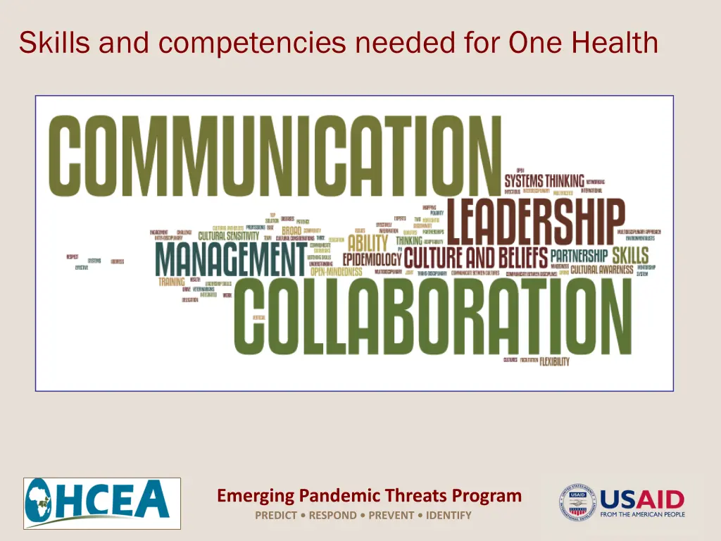 skills and competencies needed for one health