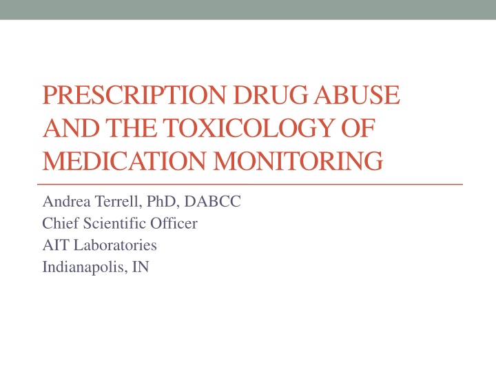 prescription drug abuse and the toxicology