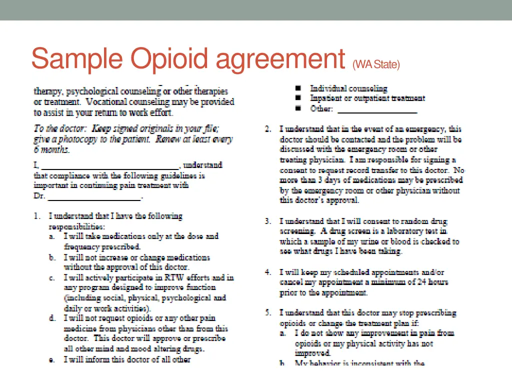 sample opioid agreement wa state