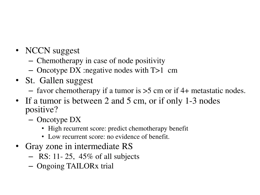 nccn suggest chemotherapy in case of node