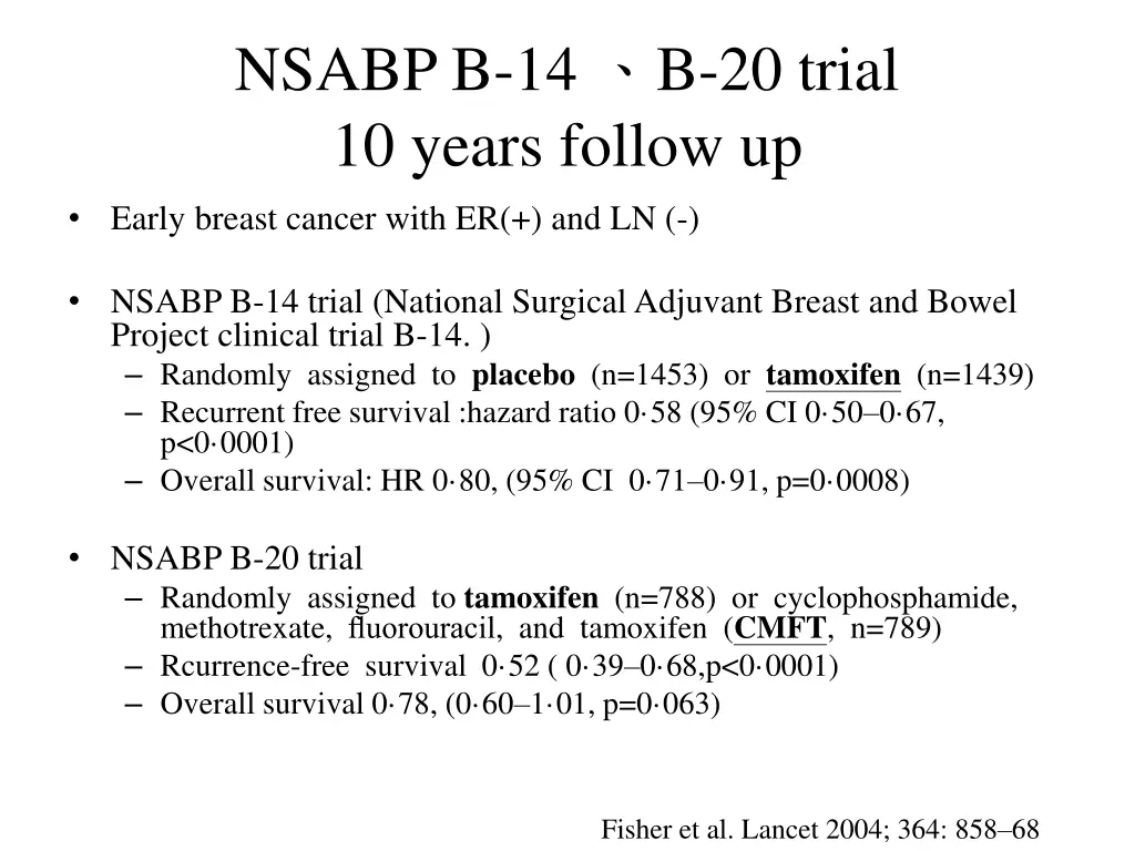 nsabp b 14 b 20 trial 10 years follow up