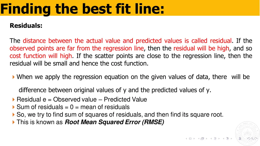 finding the best fit line 7