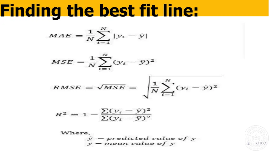 finding the best fit line 8