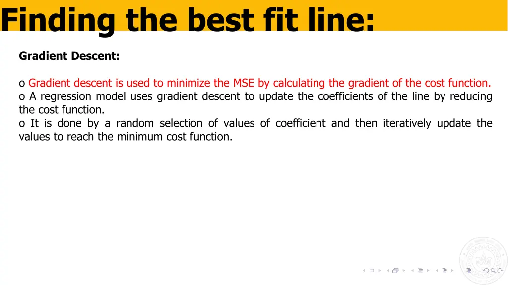 finding the best fit line 9