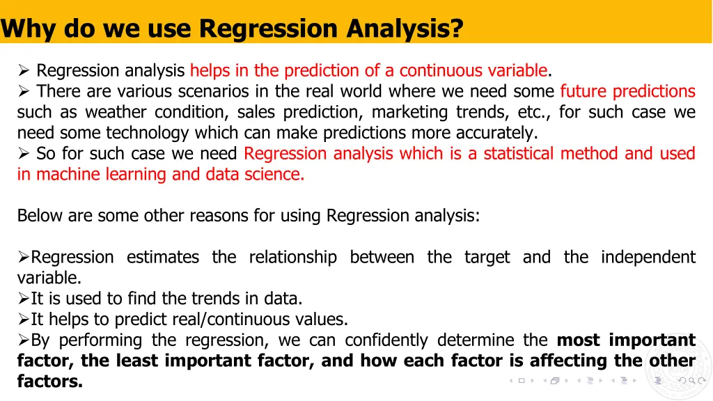 why do we use regression analysis