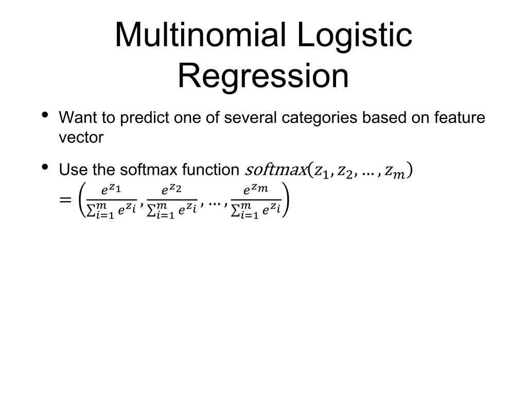 multinomial logistic regression want to predict