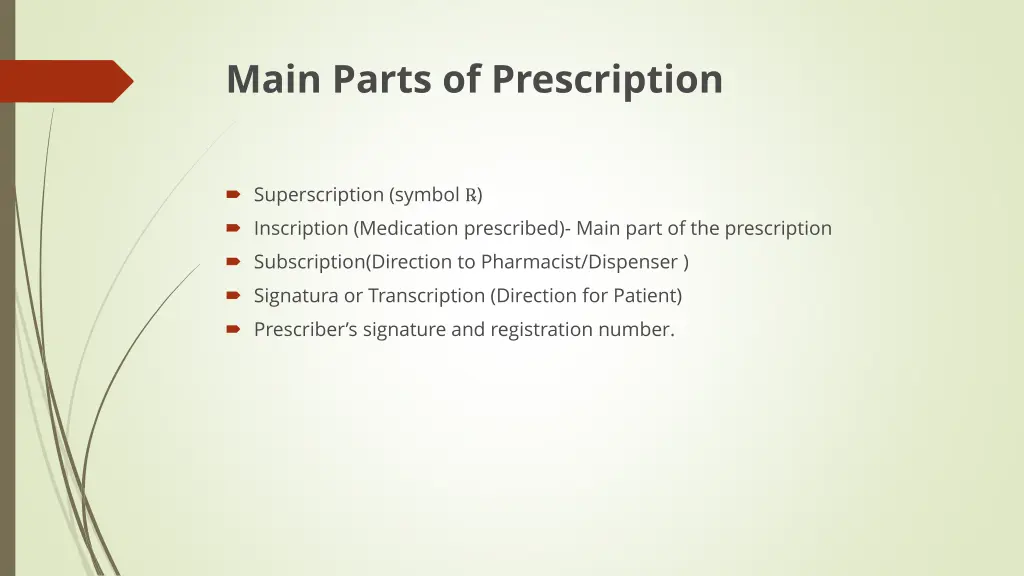 main parts of prescription