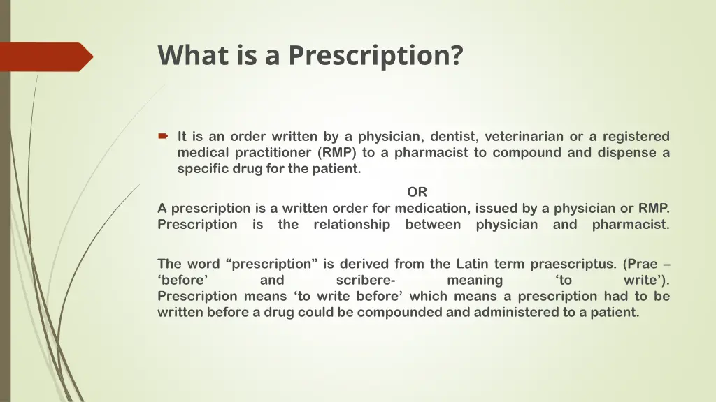 what is a prescription