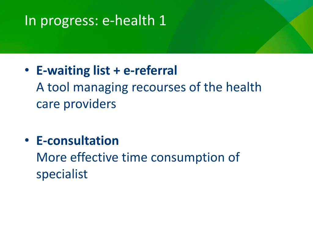 in progress e health 1