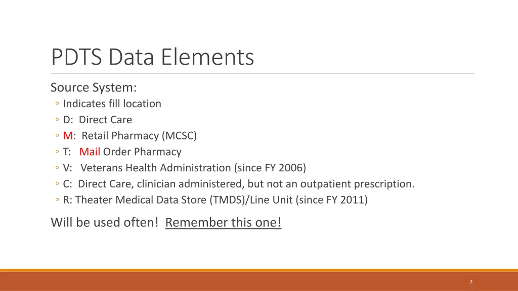 pdts data elements 1