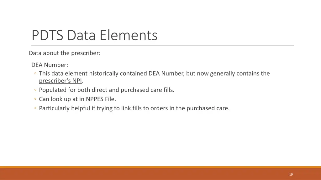 pdts data elements 5