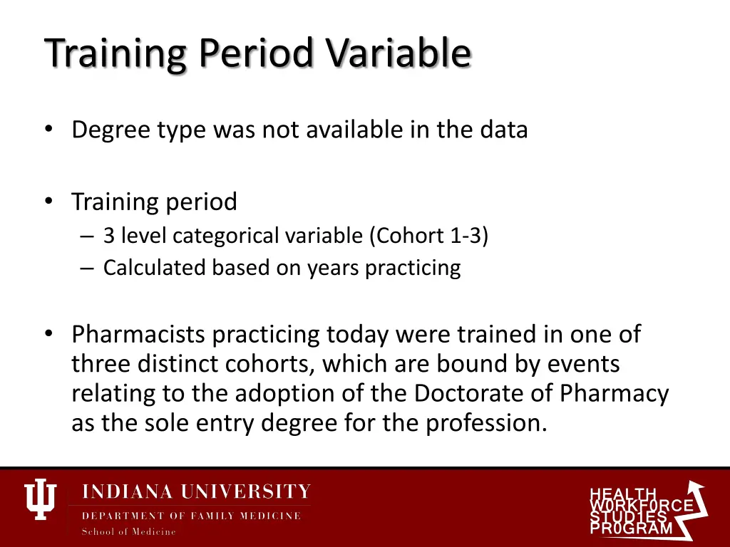 training period variable