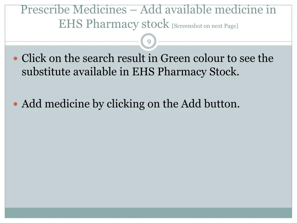 prescribe medicines add available medicine 2