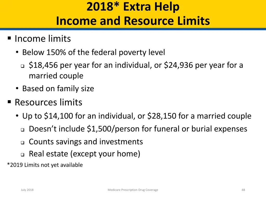 2018 extra help income and resource limits income