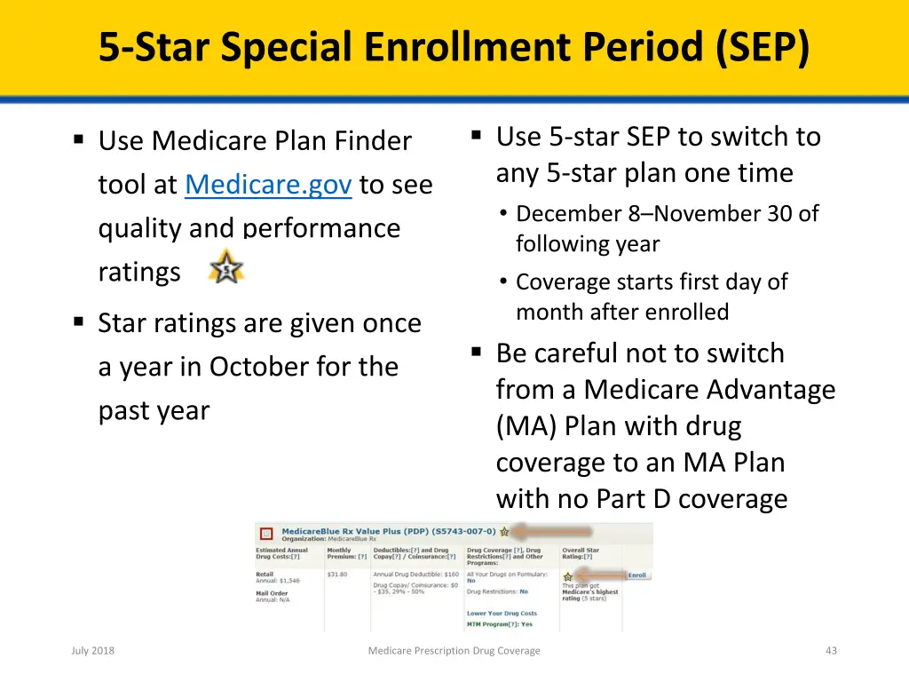 5 star special enrollment period sep