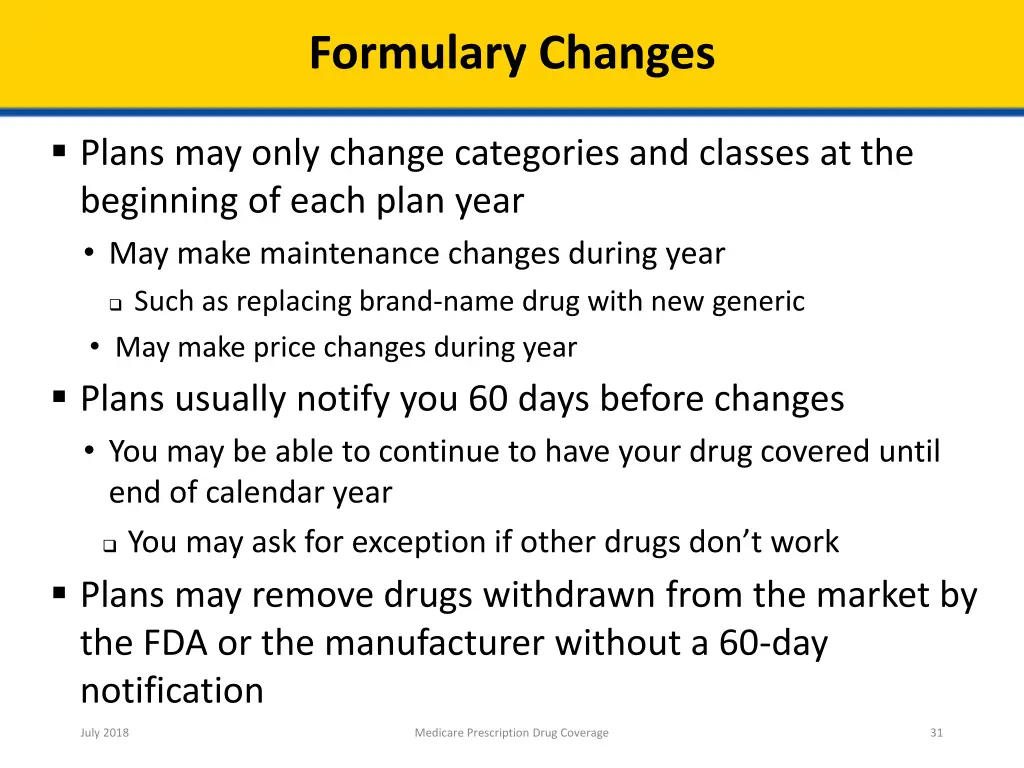 formulary changes