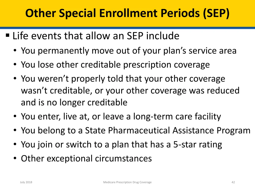 other special enrollment periods sep