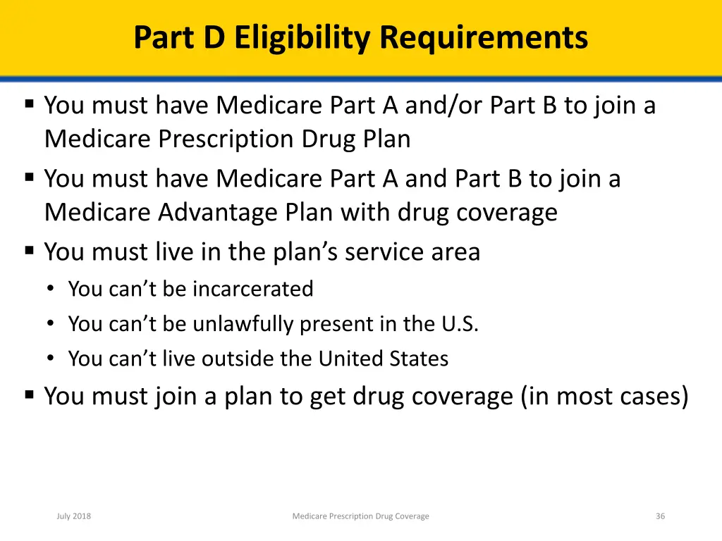 part d eligibility requirements