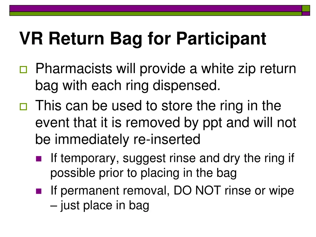 vr return bag for participant