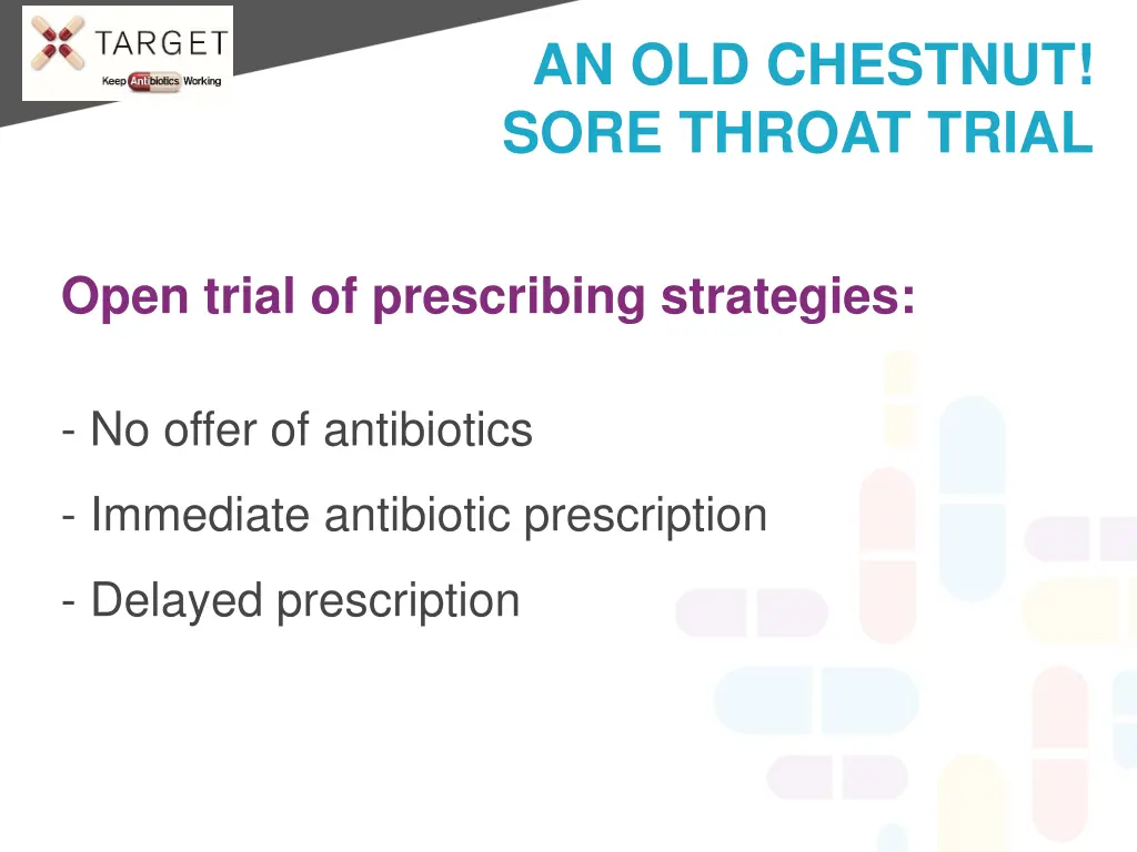 an old chestnut sore throat trial