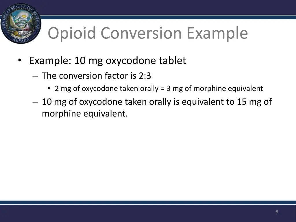 opioid conversion example