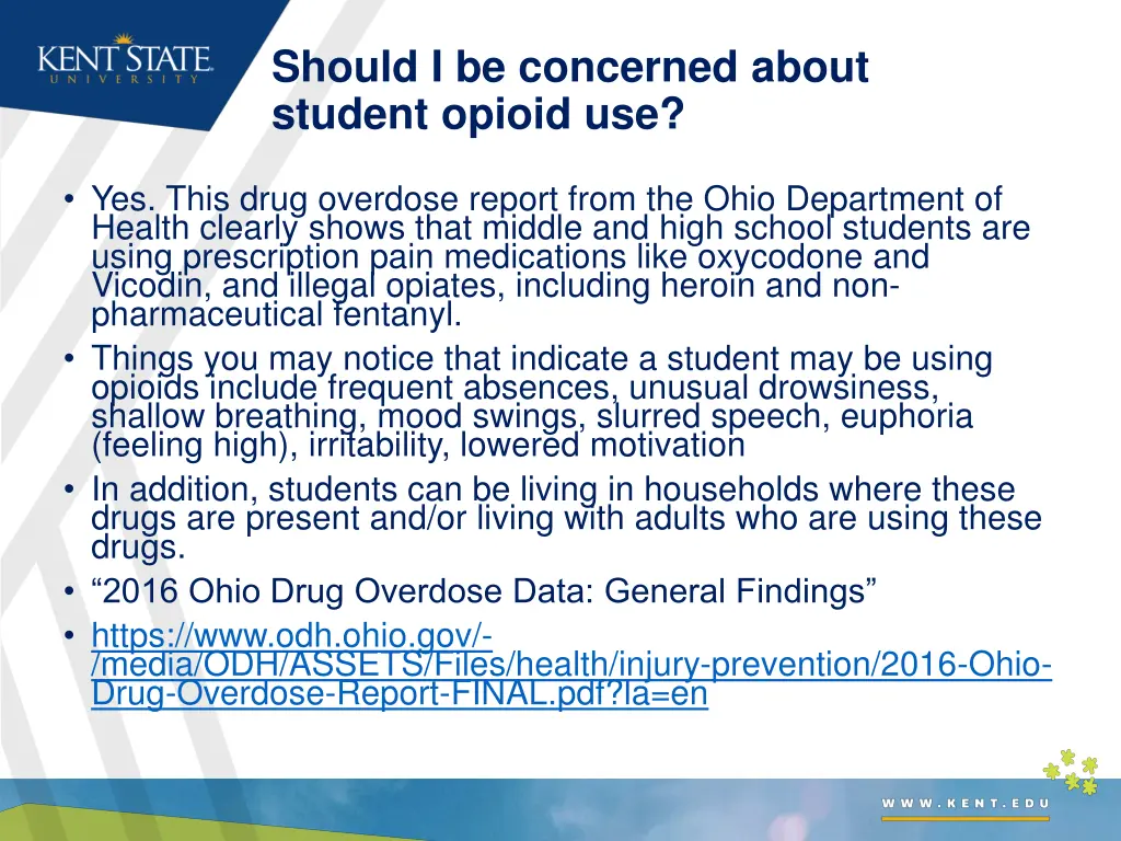 should i be concerned about student opioid use