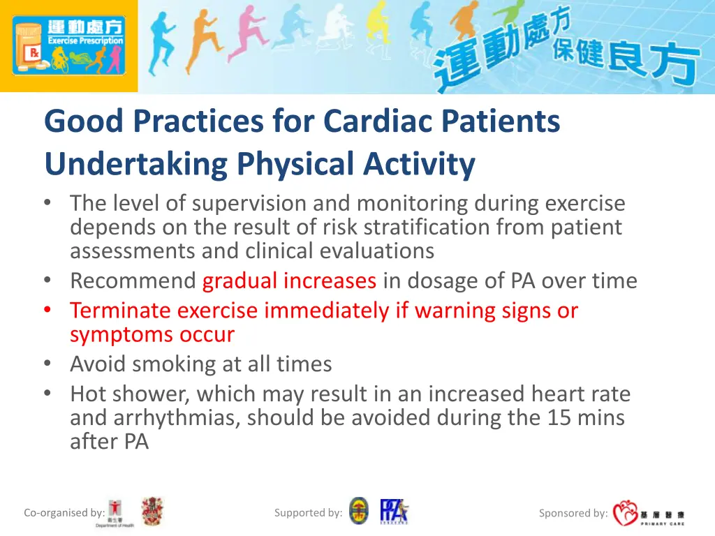 good practices for cardiac patients undertaking 1