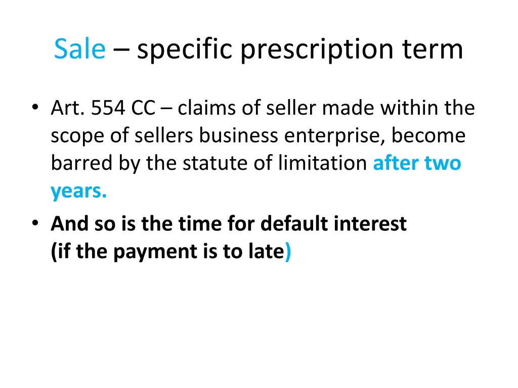 sale specific prescription term