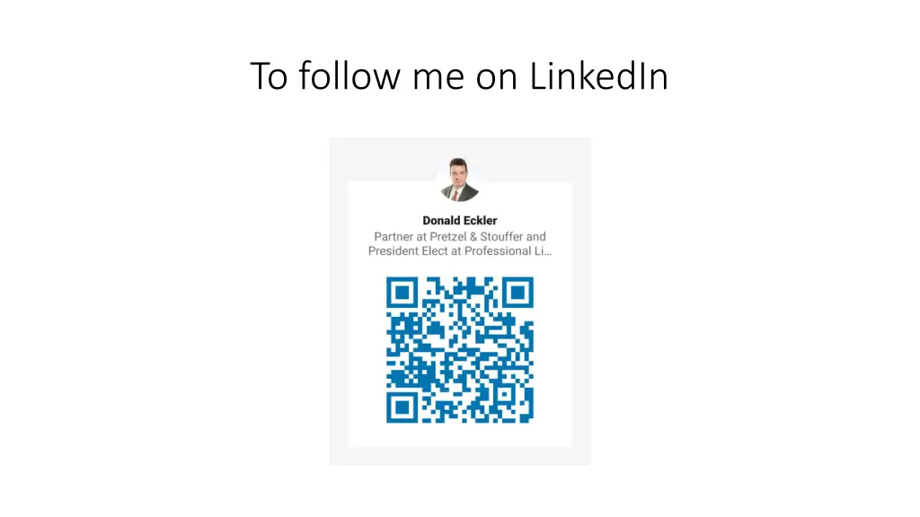 to follow me on linkedin