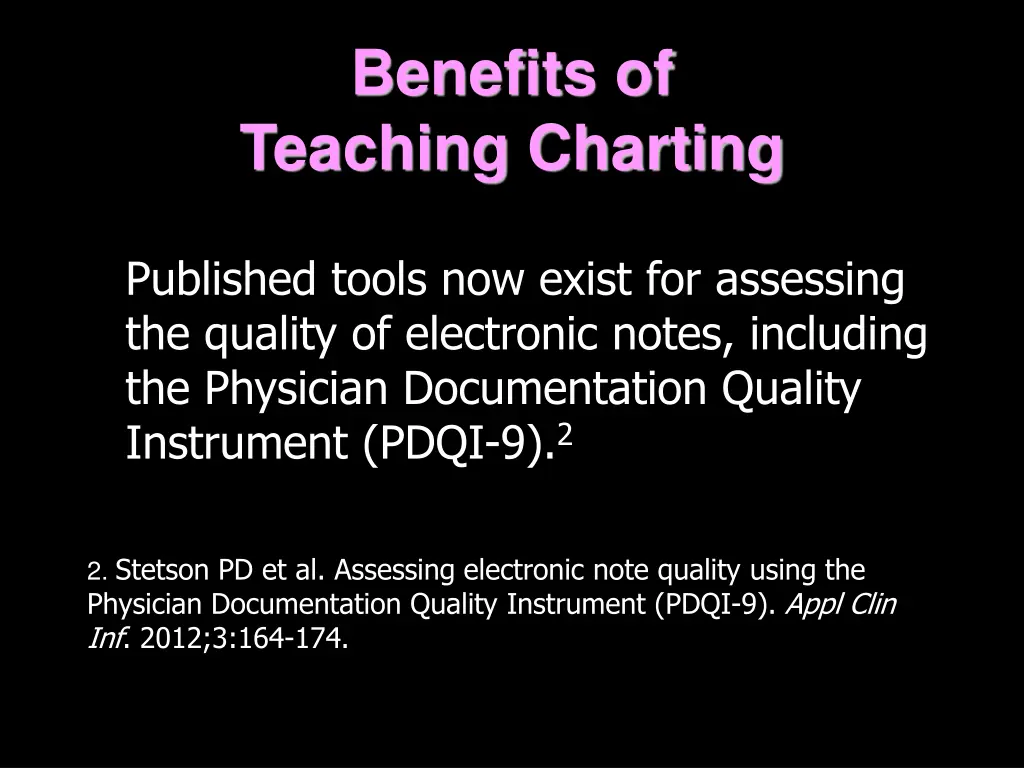 benefits of teaching charting 2