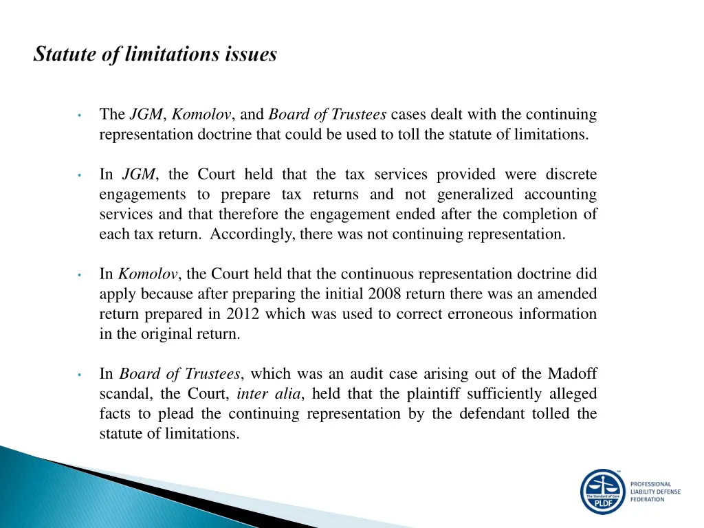 the jgm komolov and board of trustees cases dealt