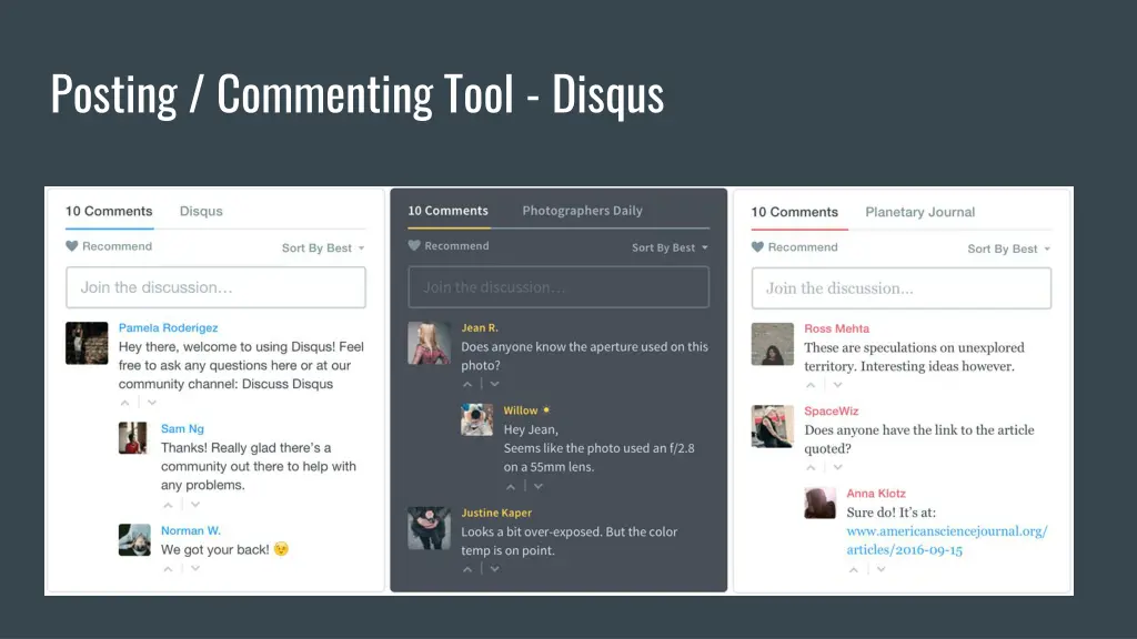 posting commenting tool disqus