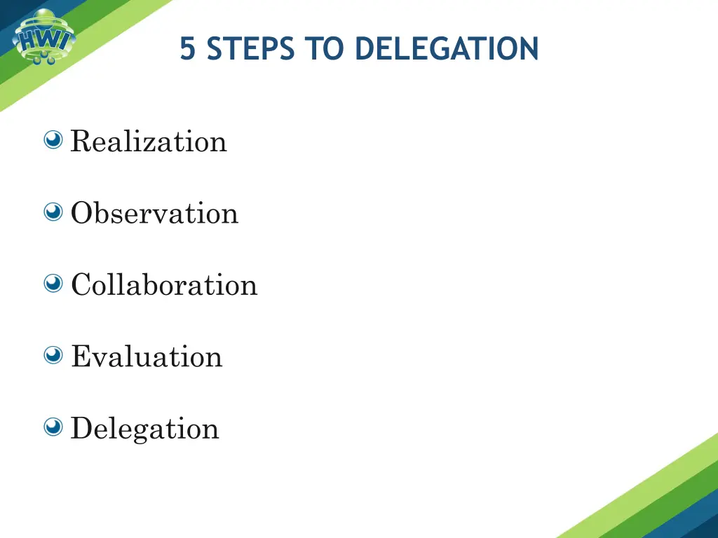 5 steps to delegation