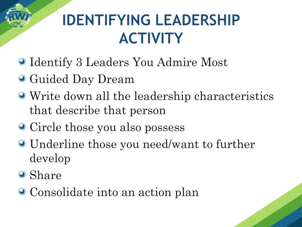 identifying leadership activity