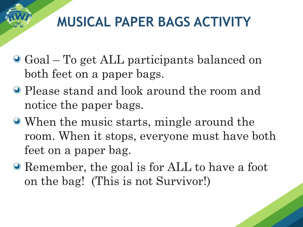 musical paper bags activity