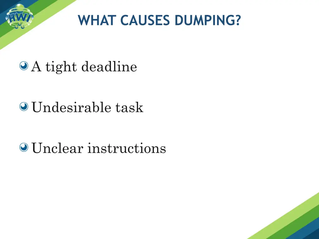 what causes dumping