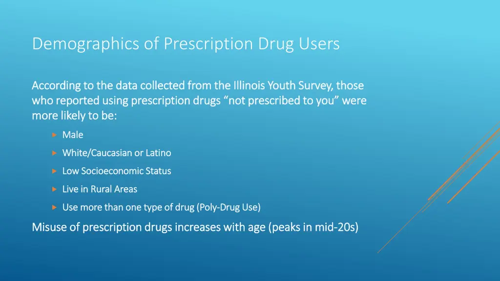 demographics of prescription drug users