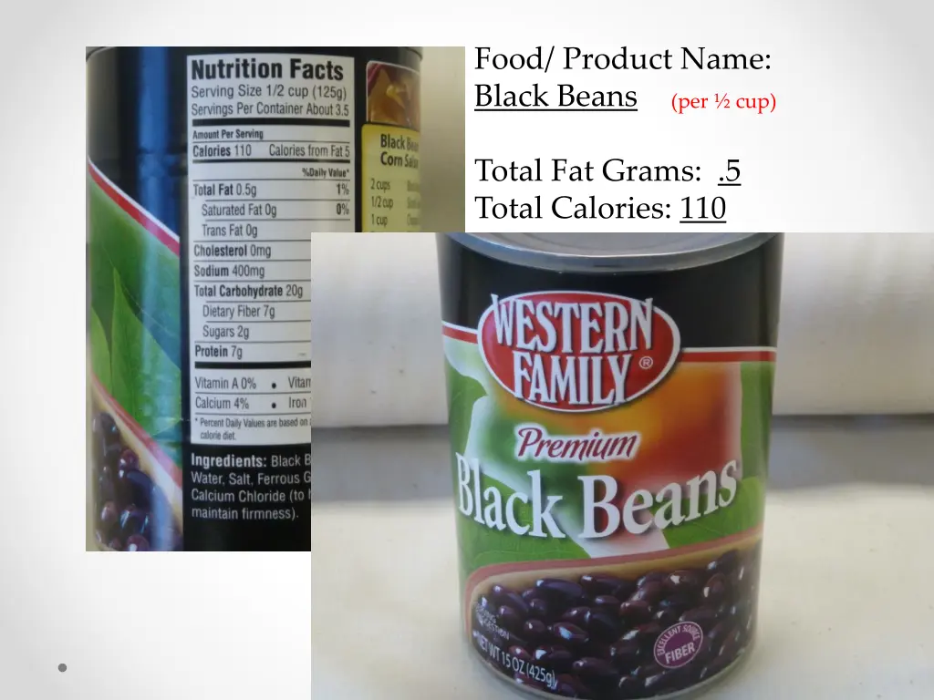 food product name black beans