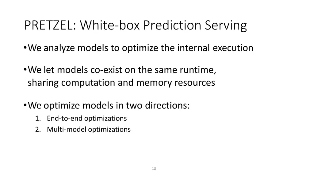 pretzel white box prediction serving