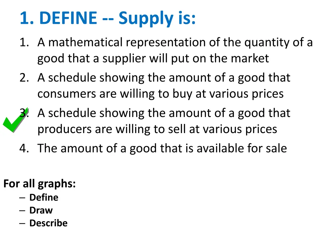 1 define supply is 1