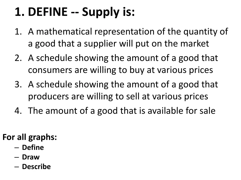 1 define supply is