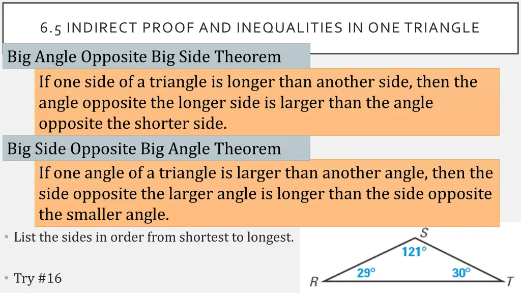 6 5 indirect proof and inequalities 7