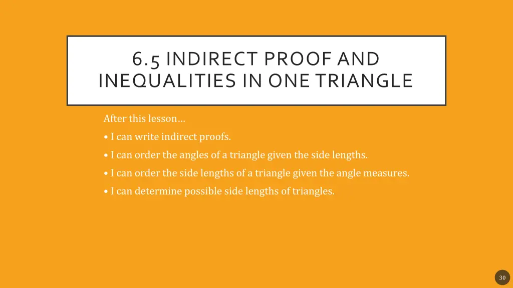 6 5 indirect proof and inequalities